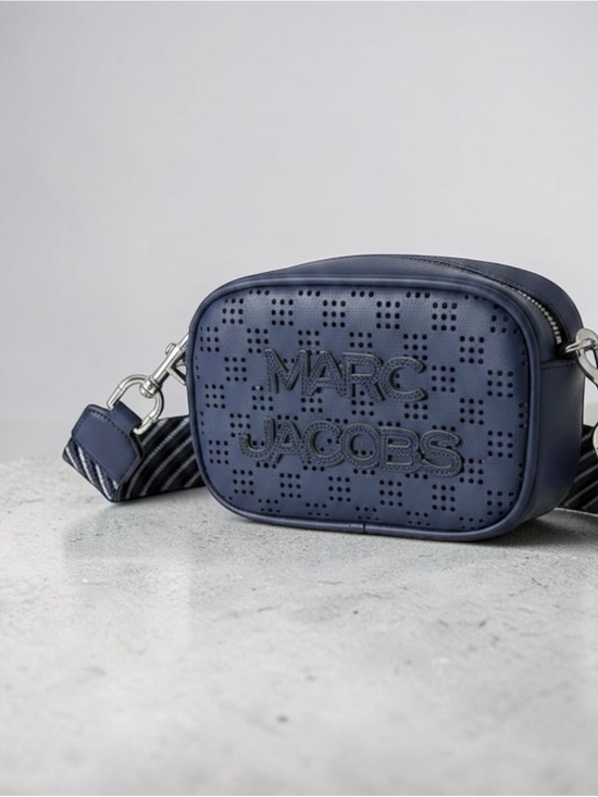 Marc Jacobs Handbags - Marc Jacobs Flash Perforated Leather Camera Crossbody Bag Navy Blue